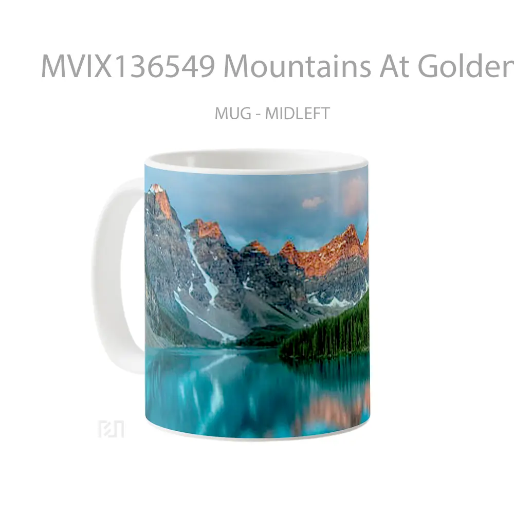 Mug Mountains At Golden Hour In The Forest Gelas Pemandangan Alam - All-side / Desain