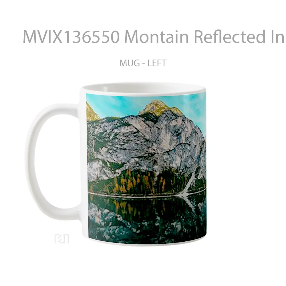 Mug Montain Reflected In Lake Gelas Pemandangan Alam - All-side / Desain