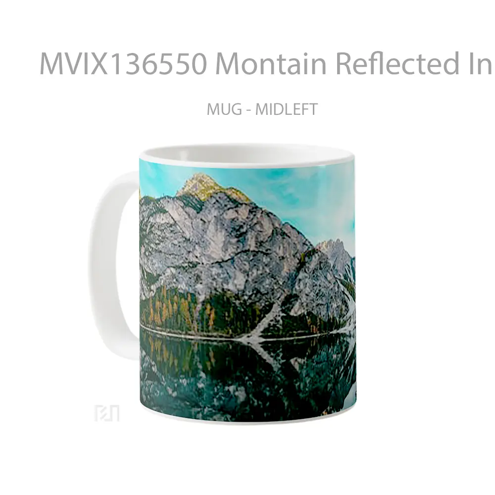 Mug Montain Reflected In Lake Gelas Pemandangan Alam - All-side / Desain