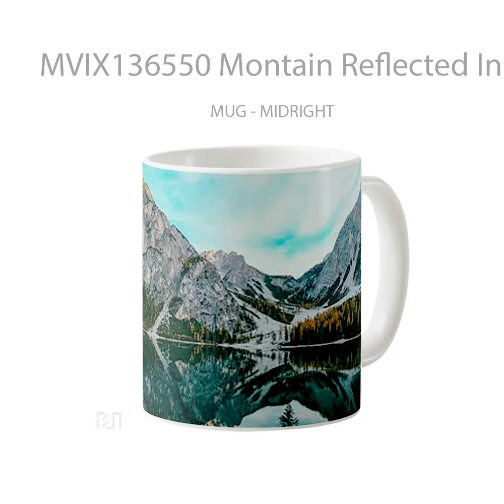 Mug Montain Reflected In Lake Gelas Pemandangan Alam - All-side / Desain