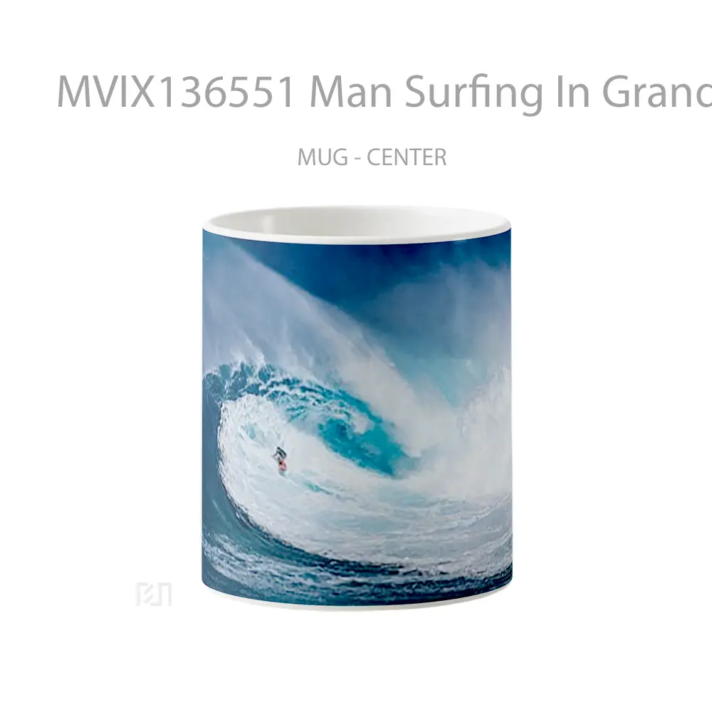 Mug Man Surfing In Grand Wave Gelas Keramik Unik
