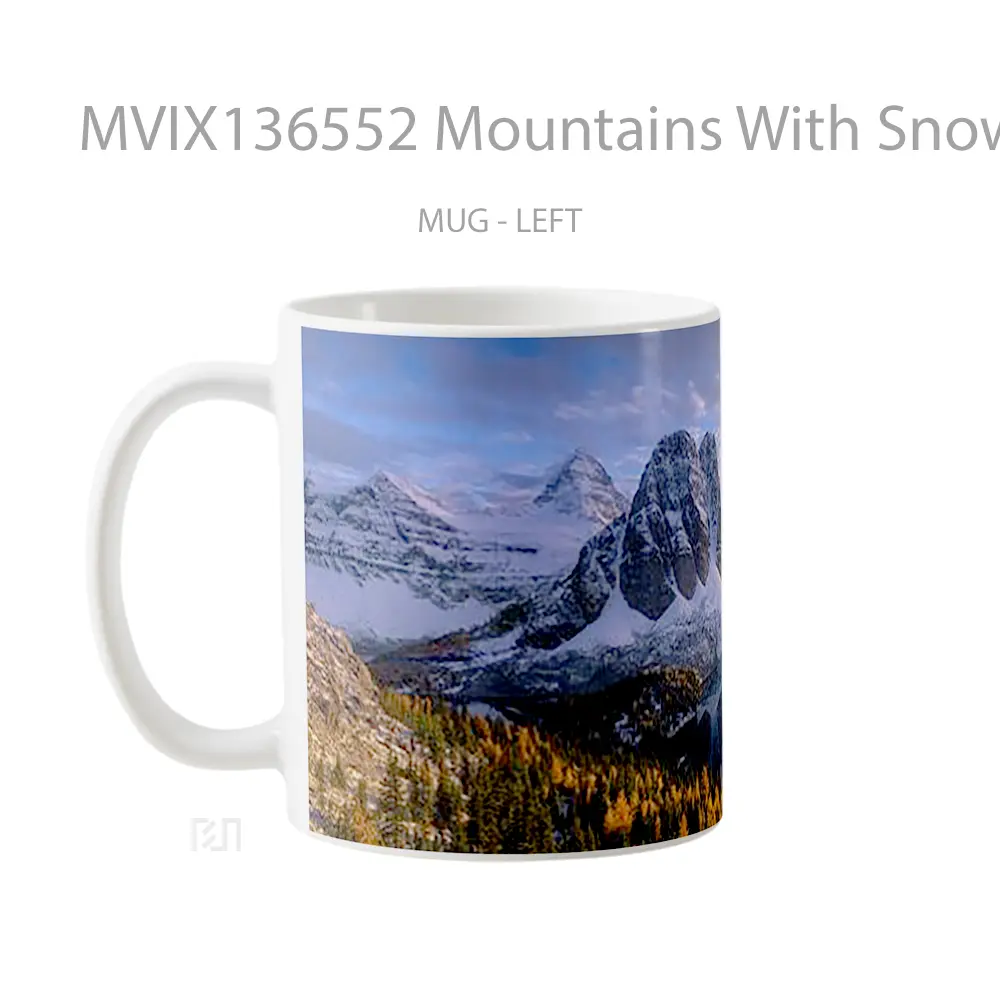 Mug Mountains With Snow In The Forest Gelas Pemandangan Alam - All-side / Desain