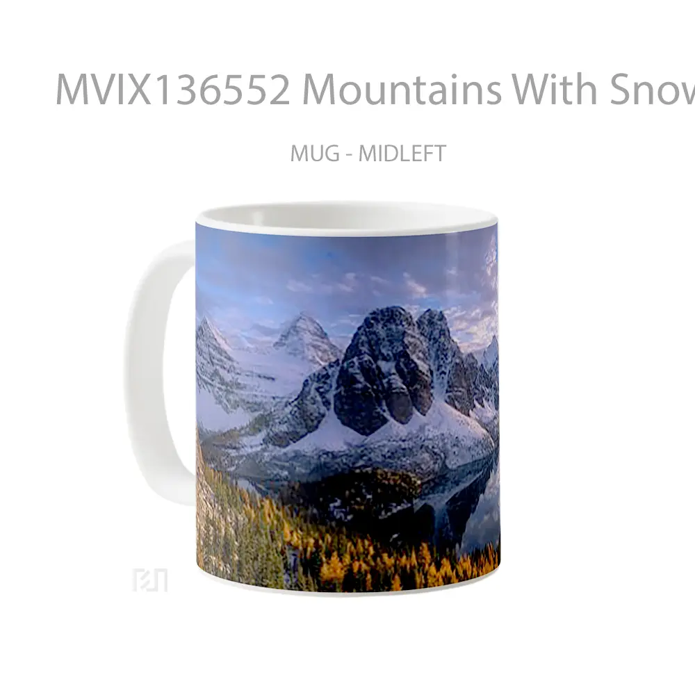 Mug Mountains With Snow In The Forest Gelas Pemandangan Alam - All-side / Desain