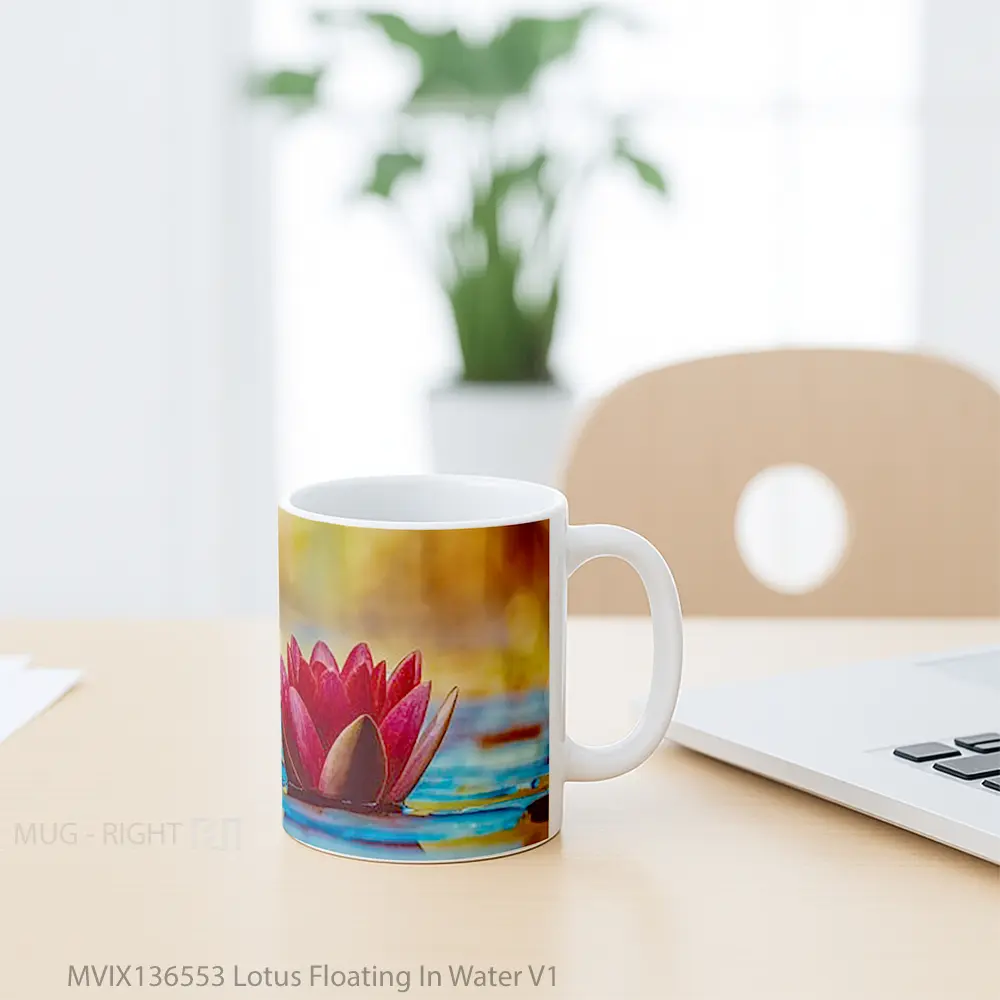 Mug Lotus Floating In Water V1 Gelas Pemandangan Alam - All-side / Desain