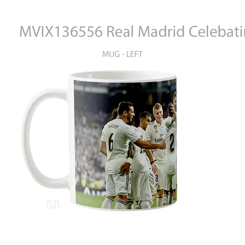 Mug Real Madrid Celebating Goal Gelas Keramik Unik - All-side / Desain