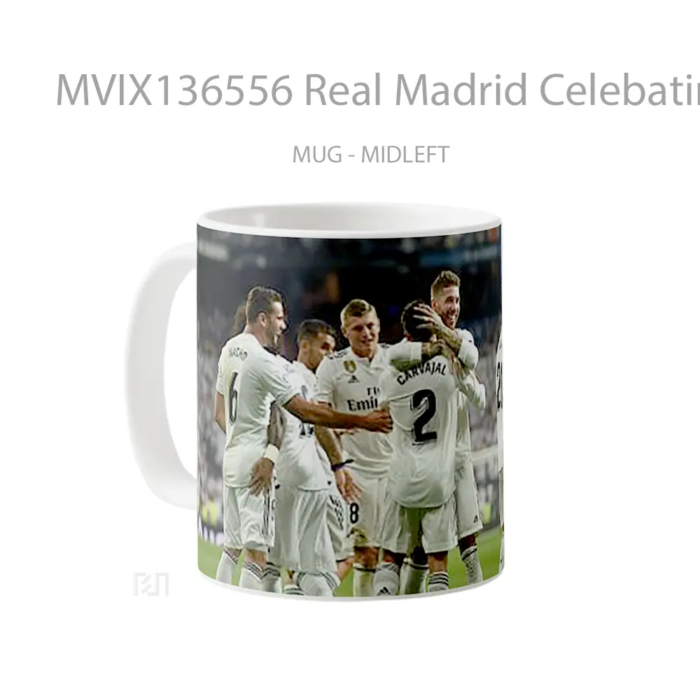 Mug Real Madrid Celebating Goal Gelas Keramik Unik - All-side / Desain