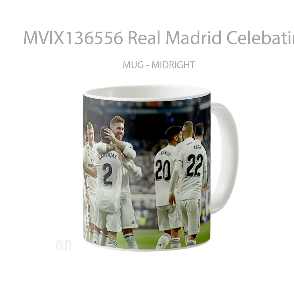 Mug Real Madrid Celebating Goal Gelas Keramik Unik - All-side / Desain