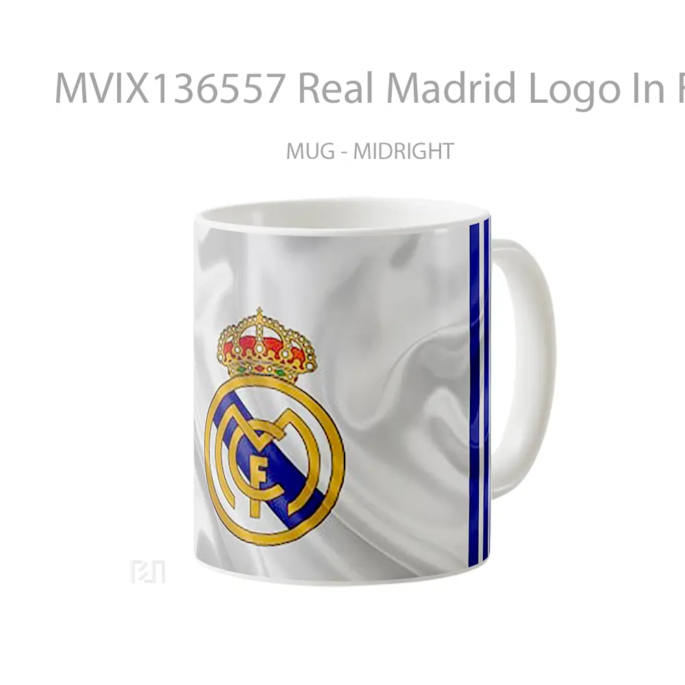 Mug Real Madrid Logo In Flag Gelas Keramik Unik - All-side / Desain