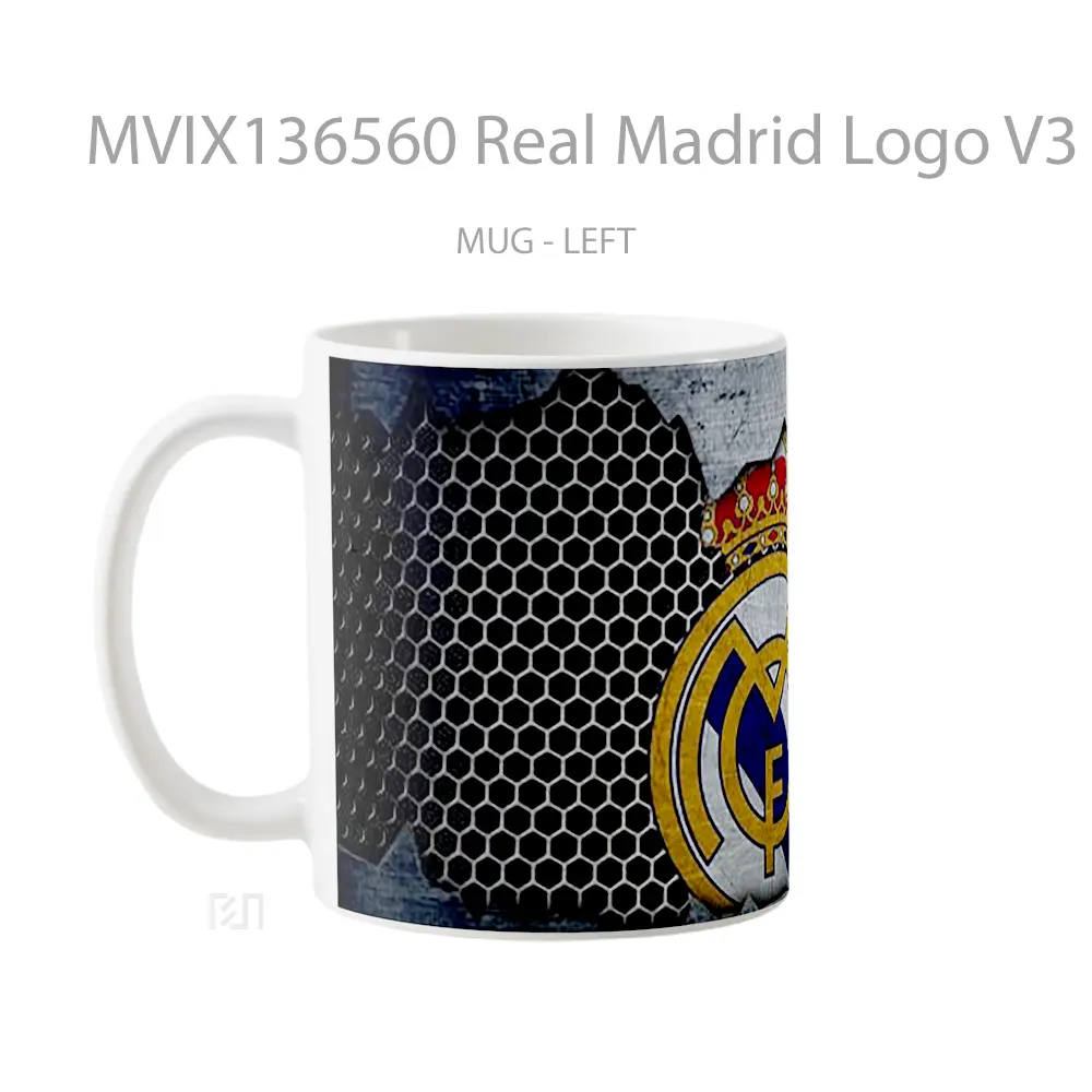 Mug Real Madrid Logo V3 Gelas Keramik Unik - All-side / Desain