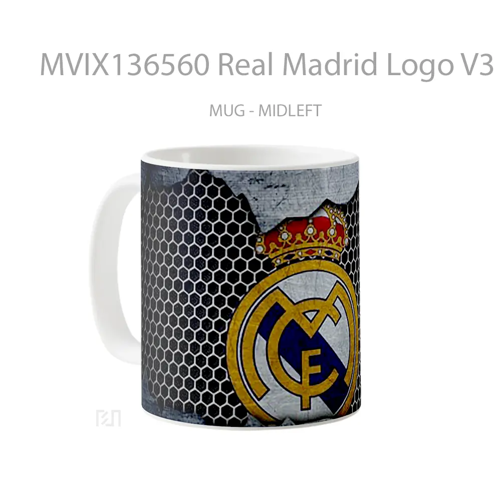 Mug Real Madrid Logo V3 Gelas Keramik Unik - All-side / Desain