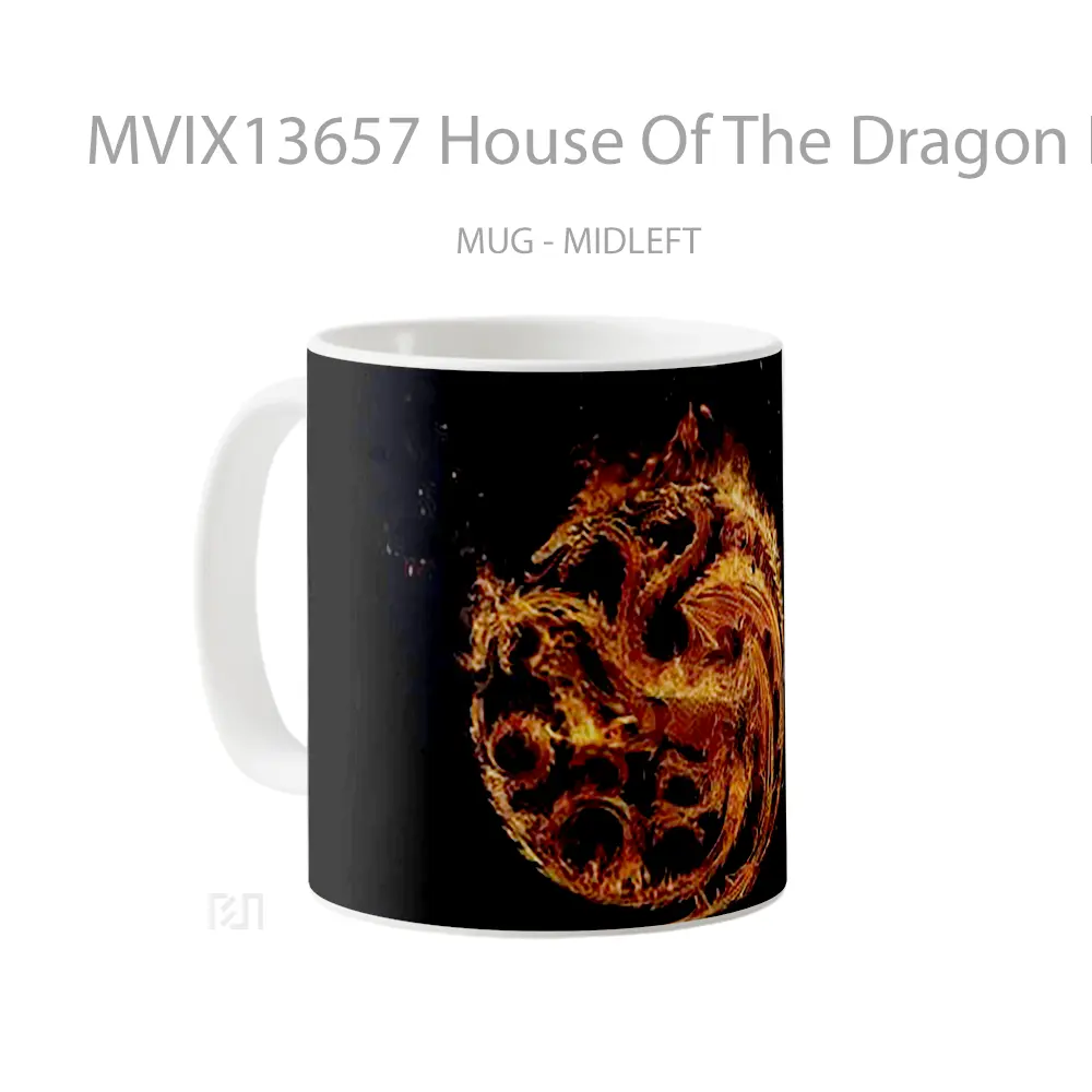 Mug House Of The Dragon Flaming Logo Gelas Fantasi - All-side / Desain