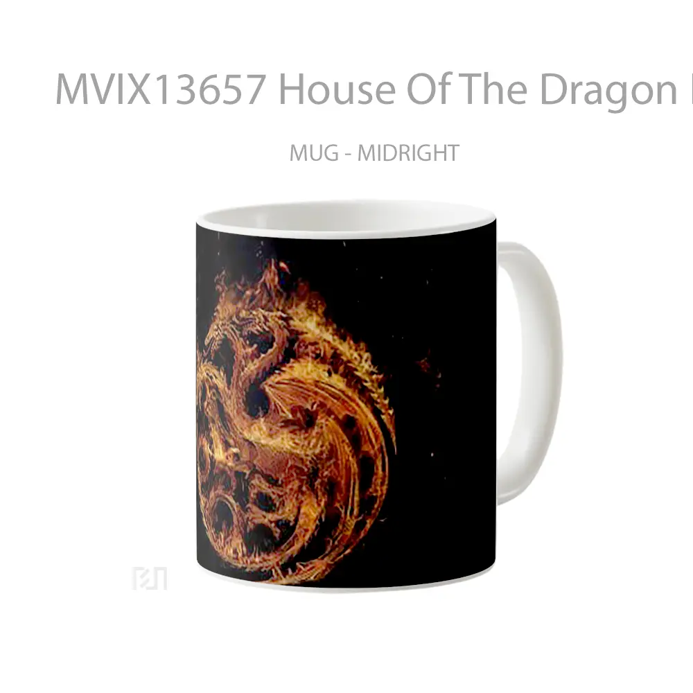 Mug House Of The Dragon Flaming Logo Gelas Fantasi - All-side / Desain