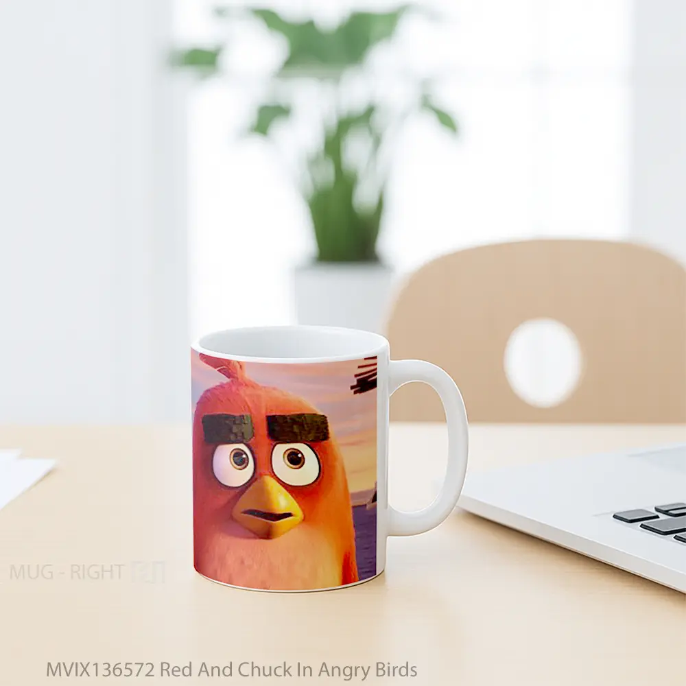 Mug Red And Chuck In Angry Birds Gelas Hewan Lucu - All-side / Desain