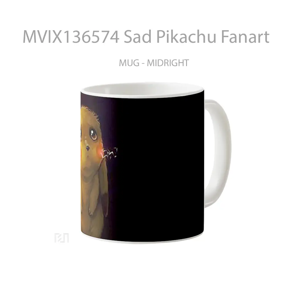 Mug Sad Pikachu Fanart Gelas Keramik Unik - All-side / Desain