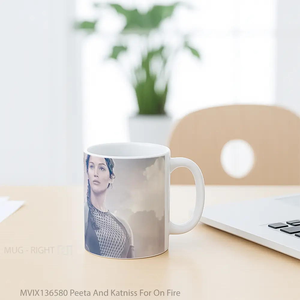 Mug Peeta And Katniss For On Fire Gelas Keramik Unik - All-side / Desain