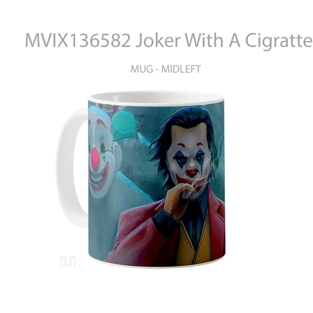 Mug Joker With A Cigratte Fanart Gelas Superhero - All-side / Desain
