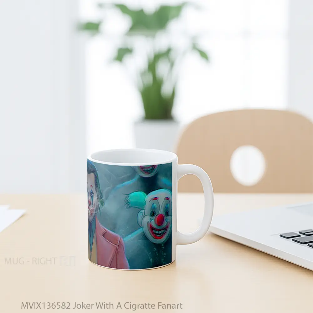 Mug Joker With A Cigratte Fanart Gelas Superhero - All-side / Desain