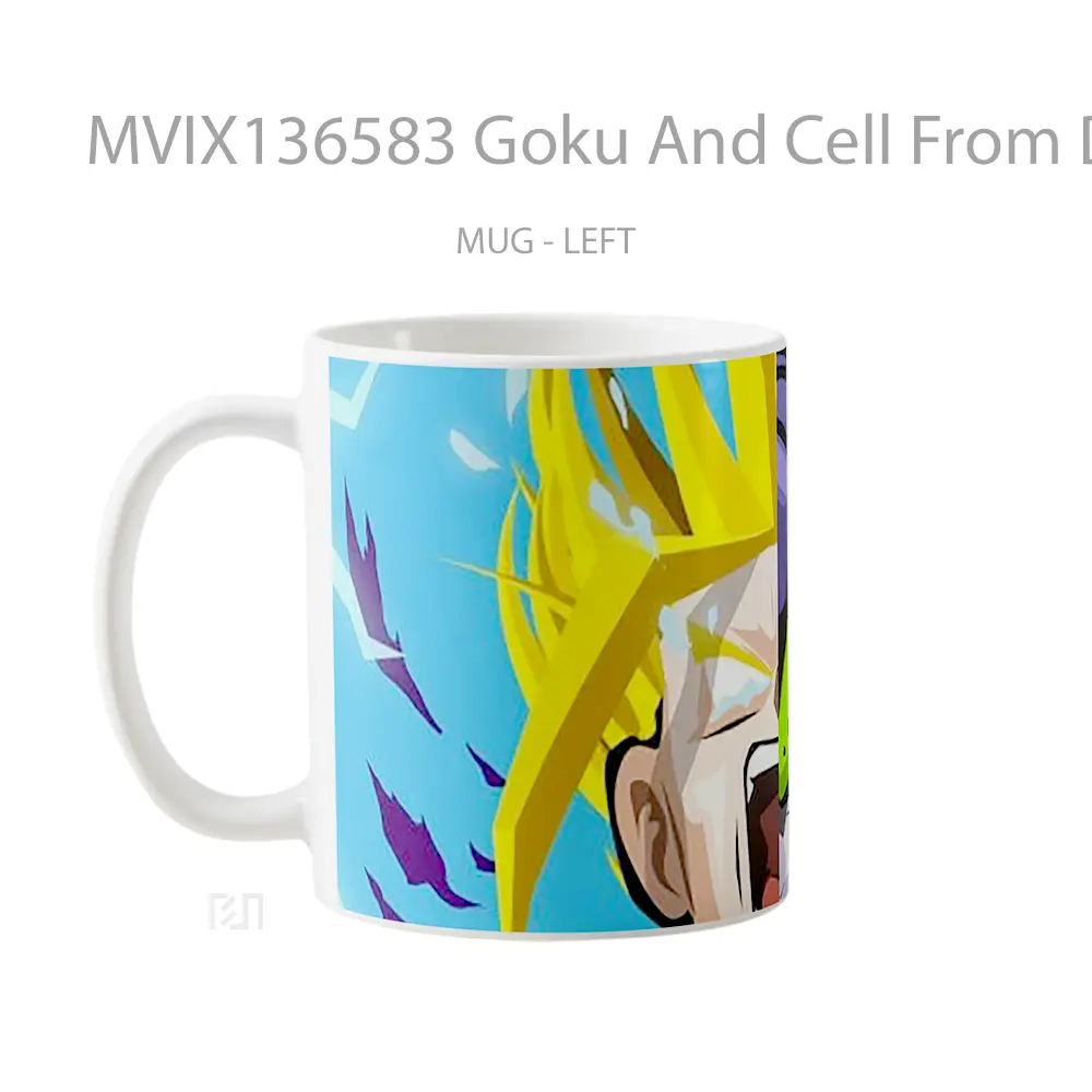 Mug Goku And Cell From Dragon Ball Cangkir Anime - All-side / Desain