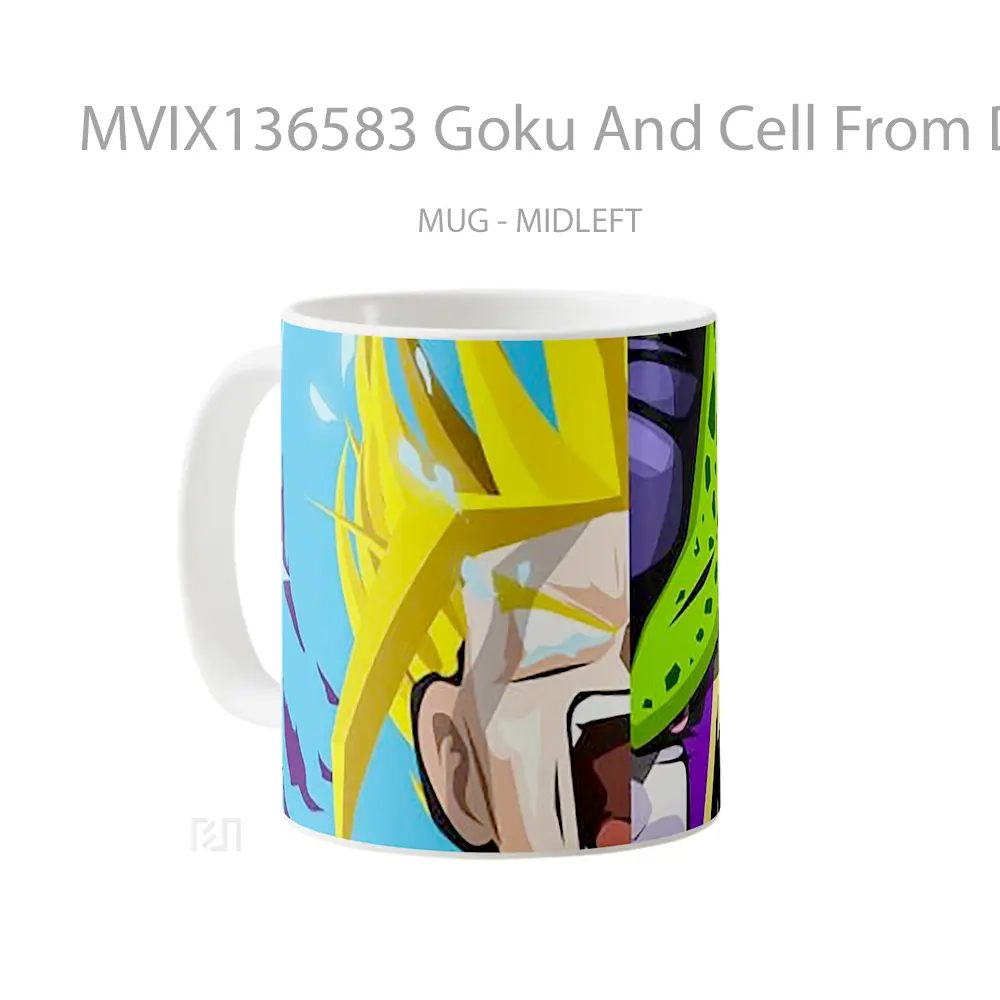 Mug Goku And Cell From Dragon Ball Cangkir Anime - All-side / Desain