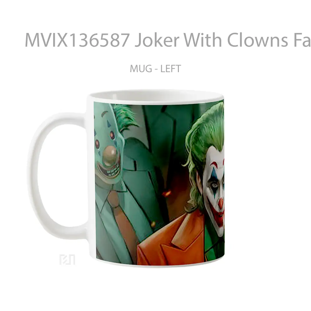 Mug Joker With Clowns Fanart Gelas Superhero - All-side / Desain