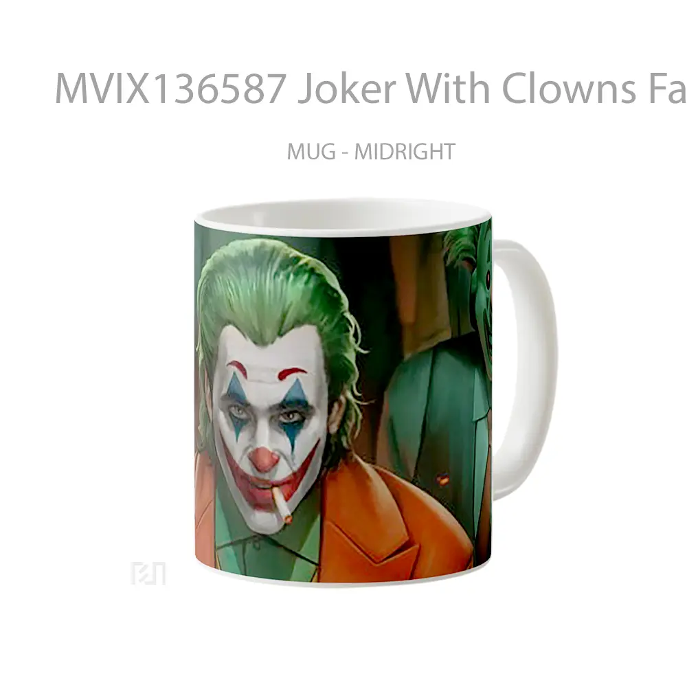 Mug Joker With Clowns Fanart Gelas Superhero - All-side / Desain