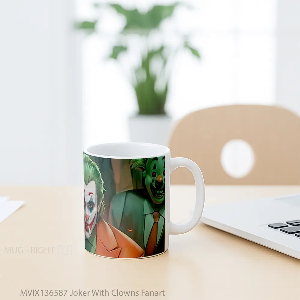 Mug Joker With Clowns Fanart Gelas Superhero - All-side / Desain
