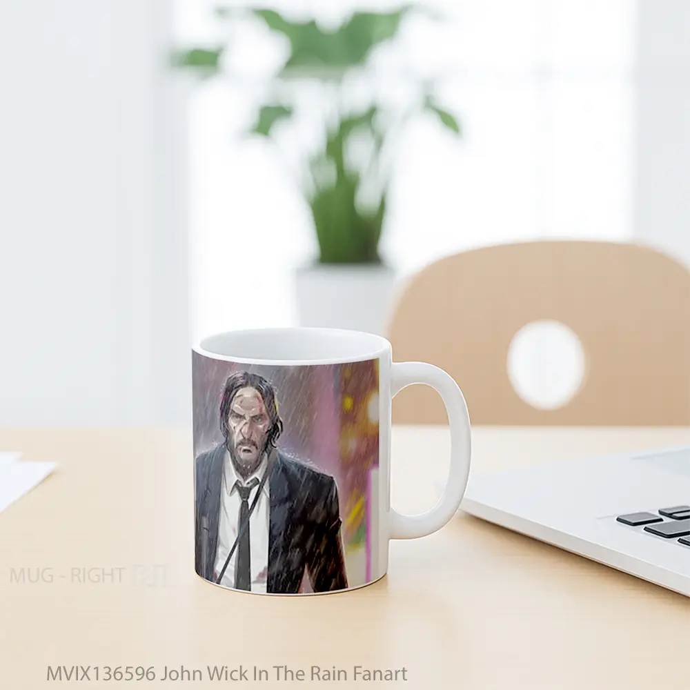 Mug John Wick In The Rain Fanart Gelas Pemandangan Alam - All-side / Desain