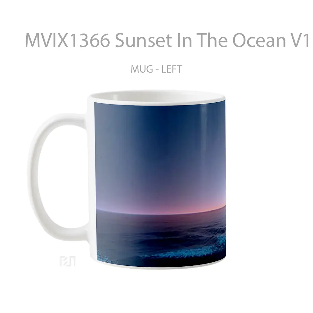 Mug Sunset In The Ocean V1 Gelas Pemandangan Alam - All-side / Desain