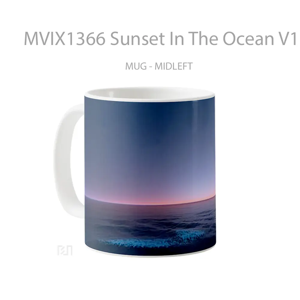 Mug Sunset In The Ocean V1 Gelas Pemandangan Alam - All-side / Desain