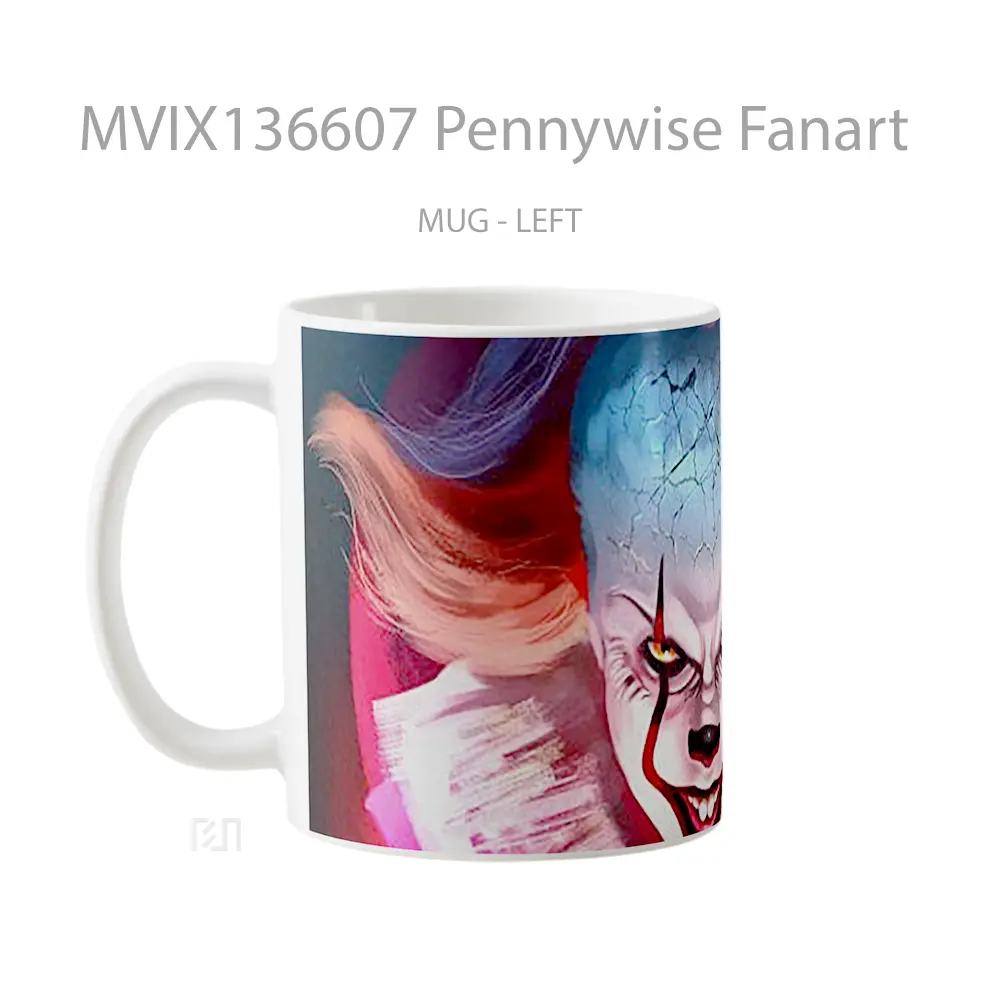 Mug Pennywise Fanart Gelas Keramik Unik - All-side / Desain