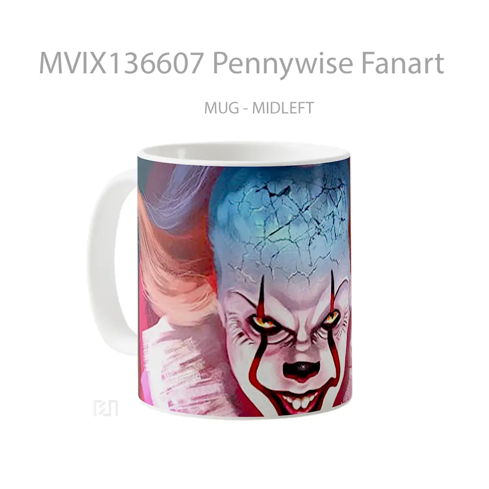 Mug Pennywise Fanart Gelas Keramik Unik - All-side / Desain