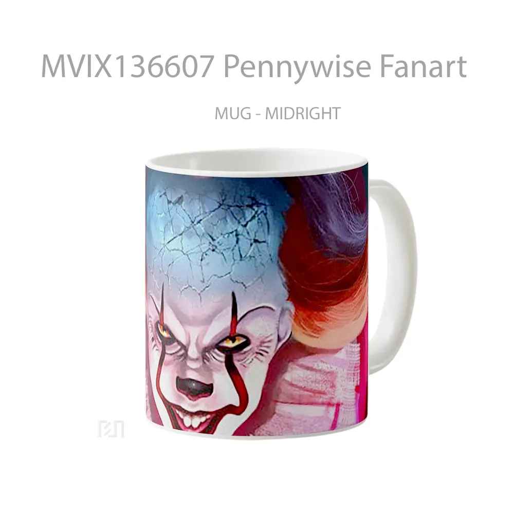 Mug Pennywise Fanart Gelas Keramik Unik - All-side / Desain