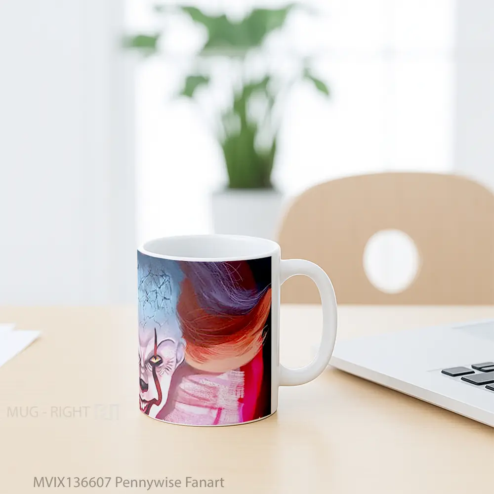 Mug Pennywise Fanart Gelas Keramik Unik - All-side / Desain