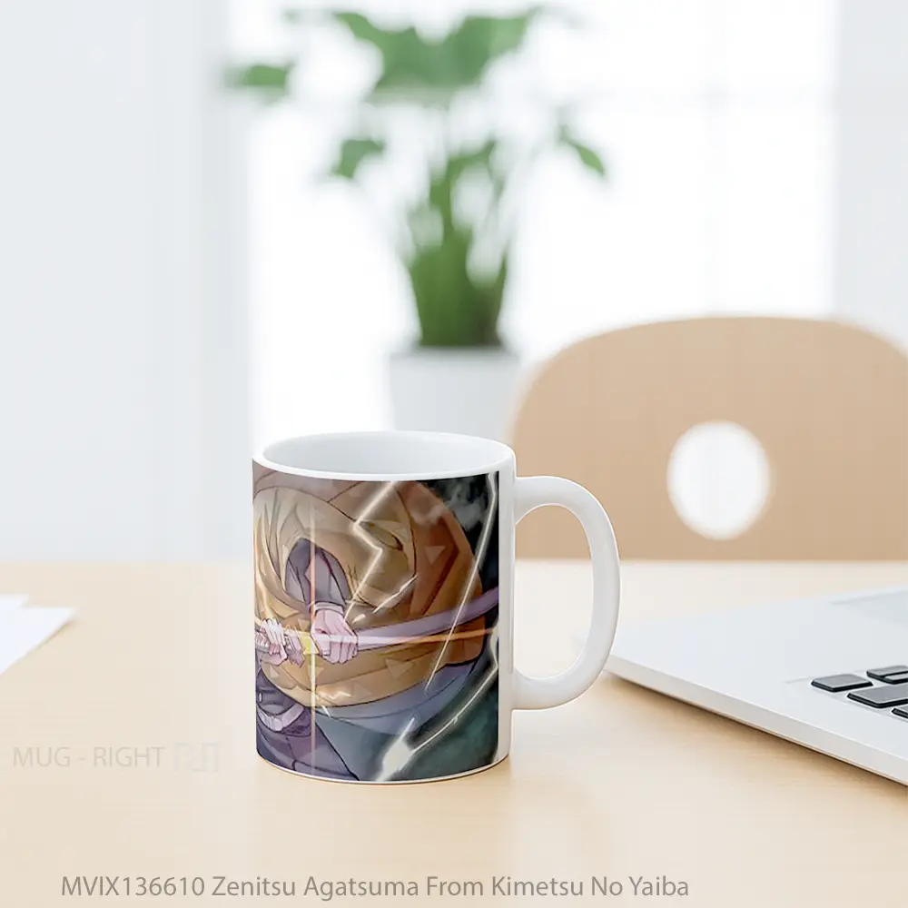 Mug Zenitsu Agatsuma From Kimetsu No Yaiba Cangkir Anime - All-side / Desain