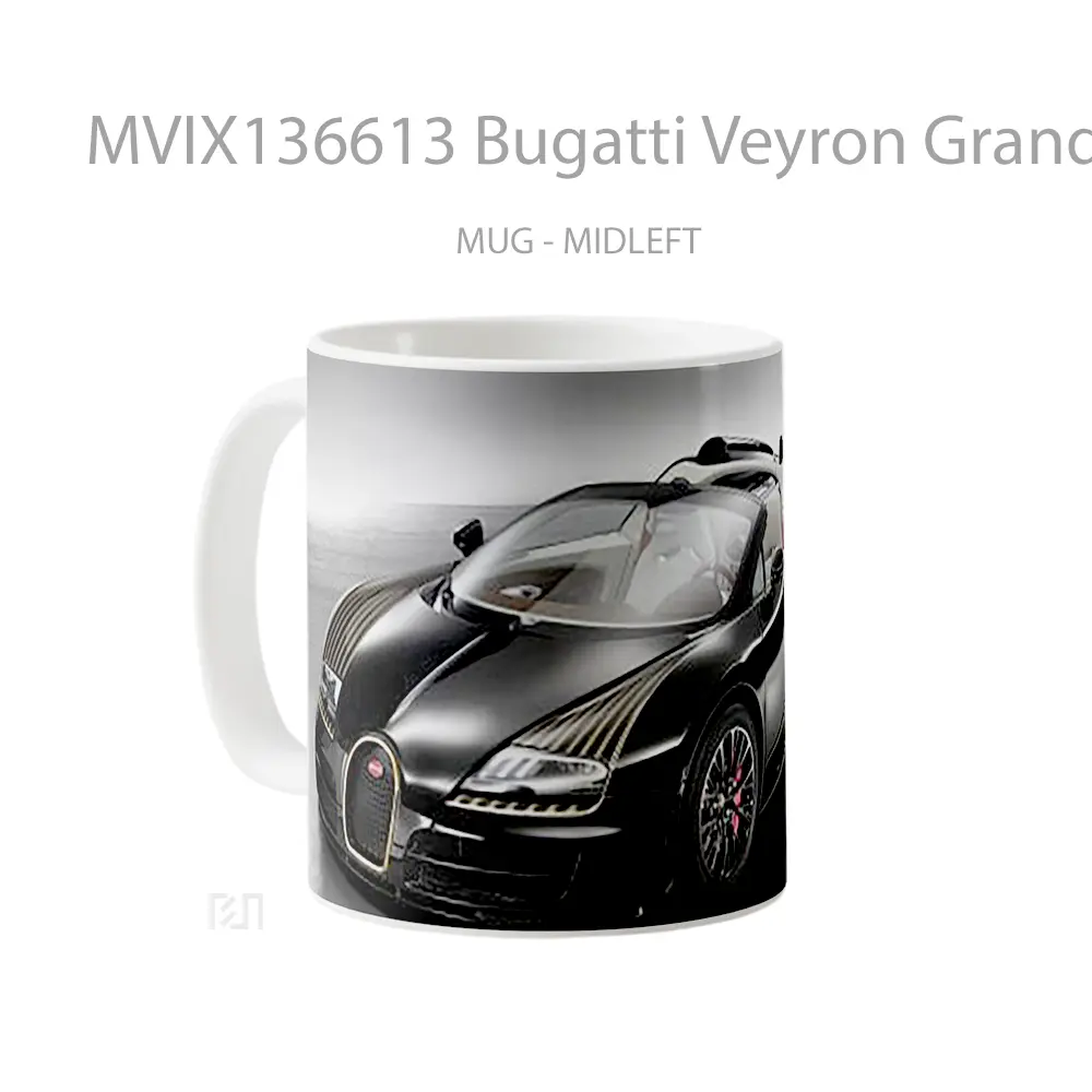 Mug Bugatti Veyron Grand Sport Vitesse Black Bess Cangkir Mobil - All-side / Desain