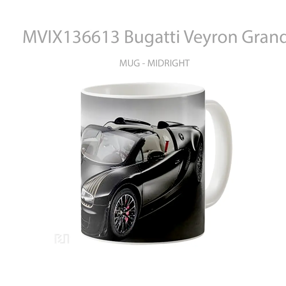 Mug Bugatti Veyron Grand Sport Vitesse Black Bess Cangkir Mobil - All-side / Desain