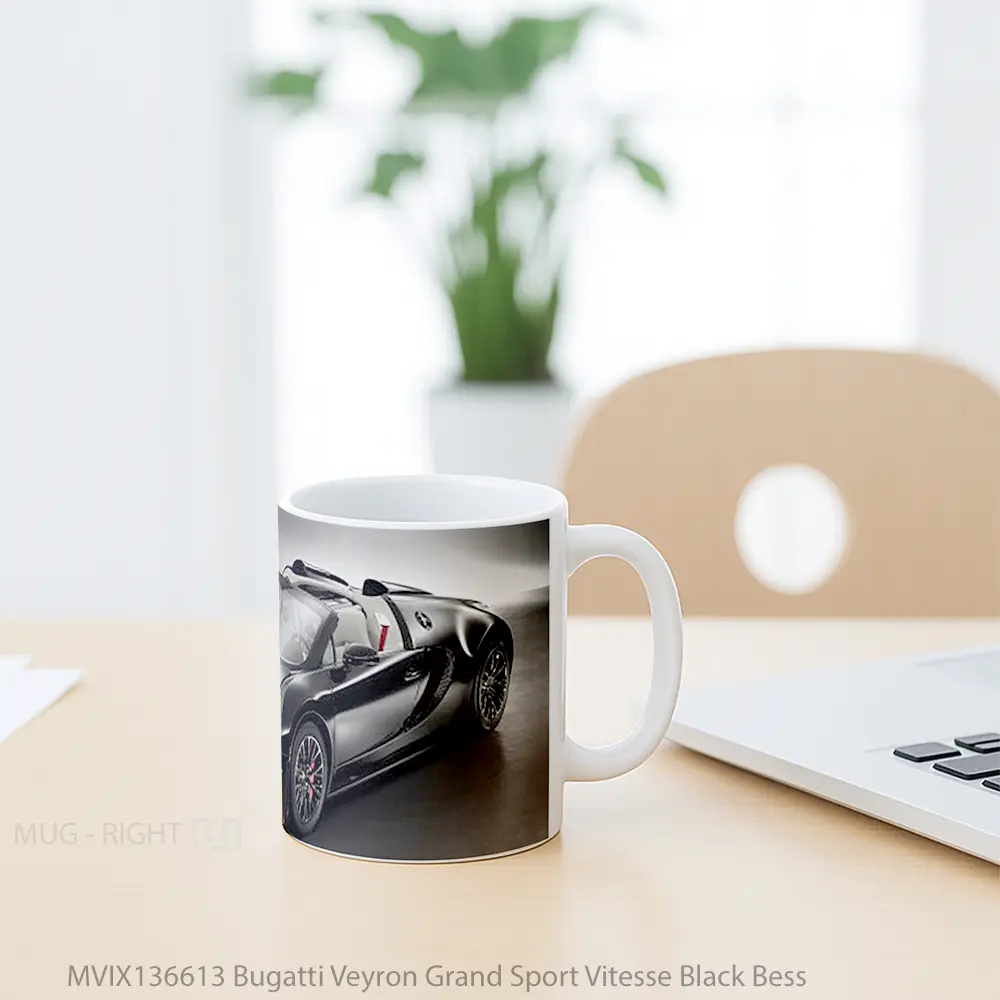 Mug Bugatti Veyron Grand Sport Vitesse Black Bess Cangkir Mobil - All-side / Desain