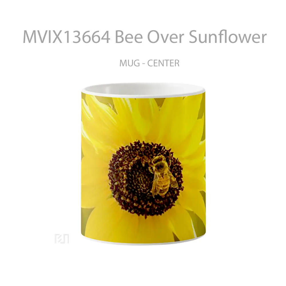Mug Bee Over Sunflower Gelas Hewan Lucu