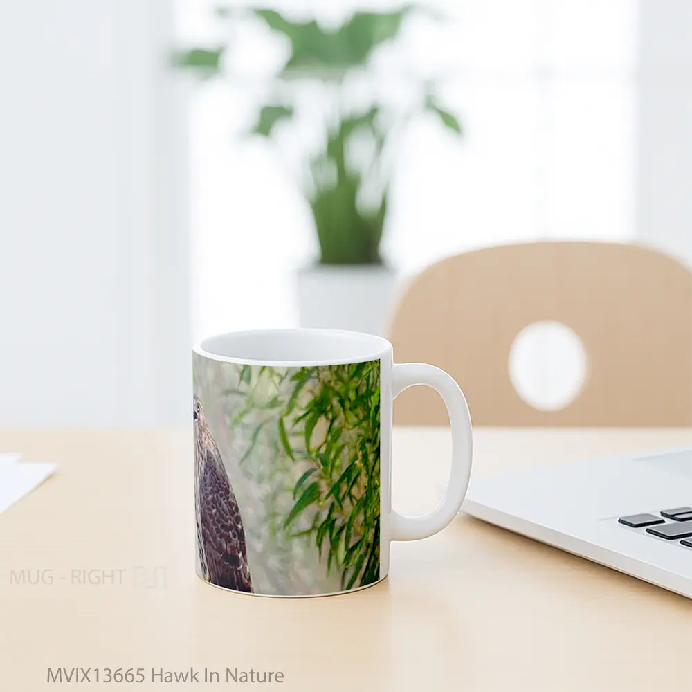 Mug Hawk In Nature Gelas Hewan Lucu - All-side / Desain