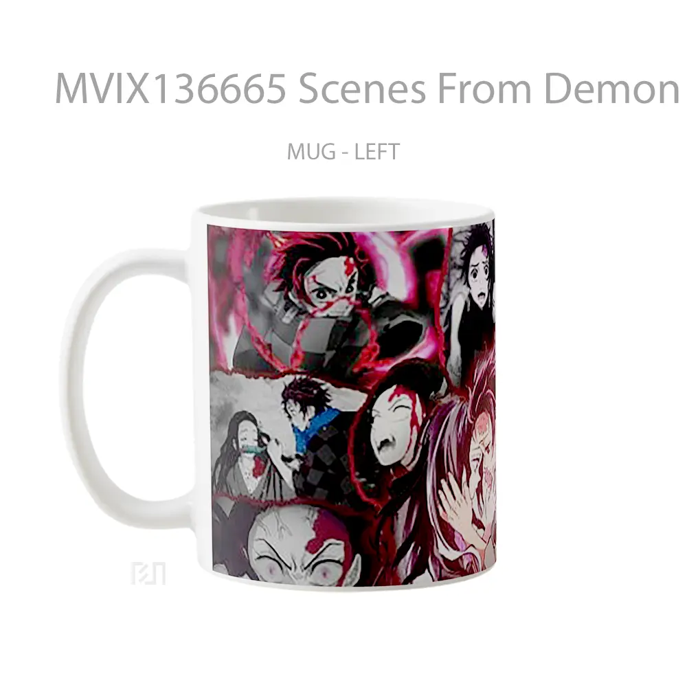 Mug Scenes From Demon Slayer Kimetsu No Yaiba Cangkir Anime - All-side / Desain