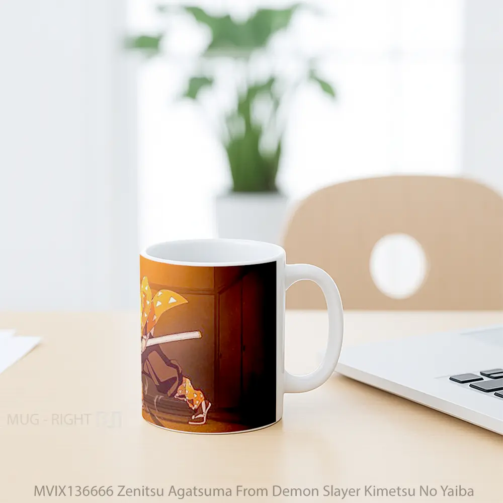 Mug Zenitsu Agatsuma From Demon Slayer Kimetsu No Yaiba Cangkir Anime - All-side / Desain