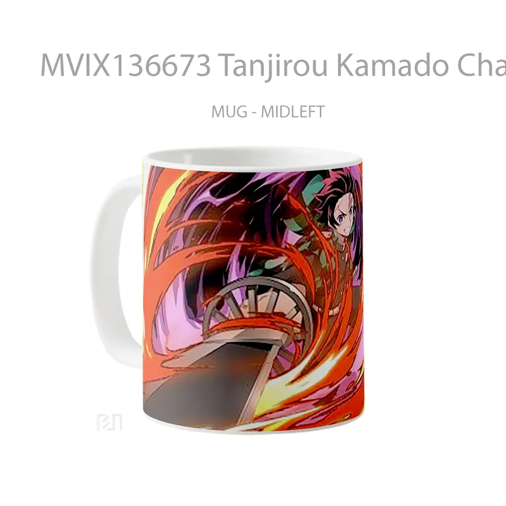 Mug Tanjirou Kamado Character From Demon Slayer V1 Cangkir Anime - All-side / Desain