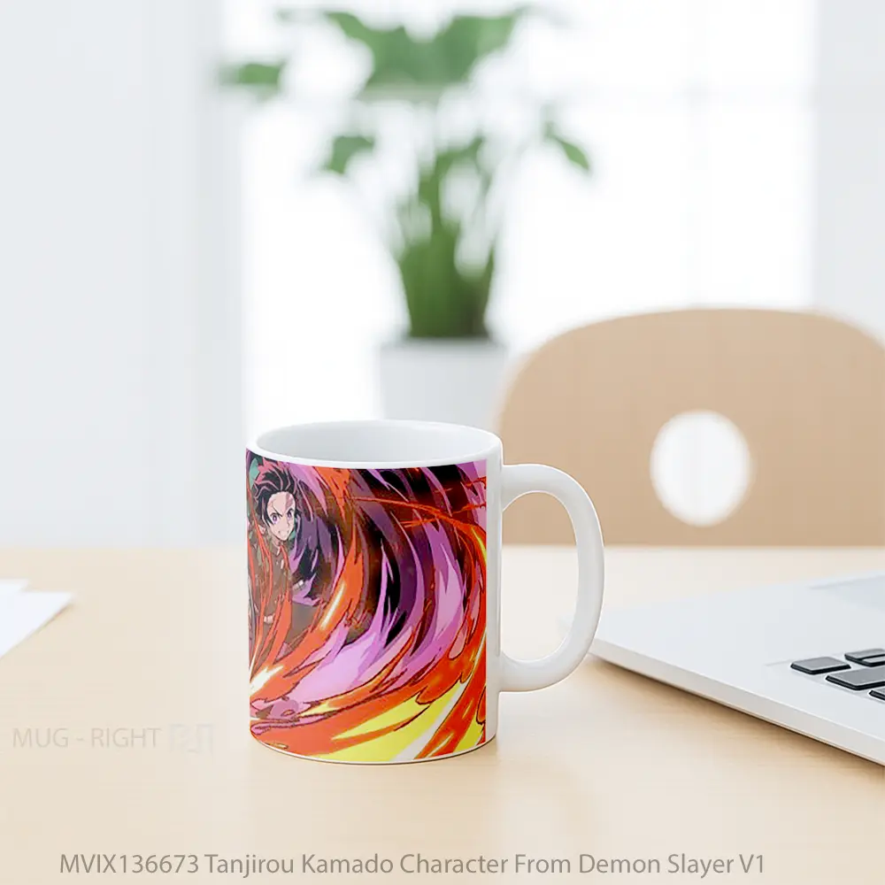 Mug Tanjirou Kamado Character From Demon Slayer V1 Cangkir Anime - All-side / Desain