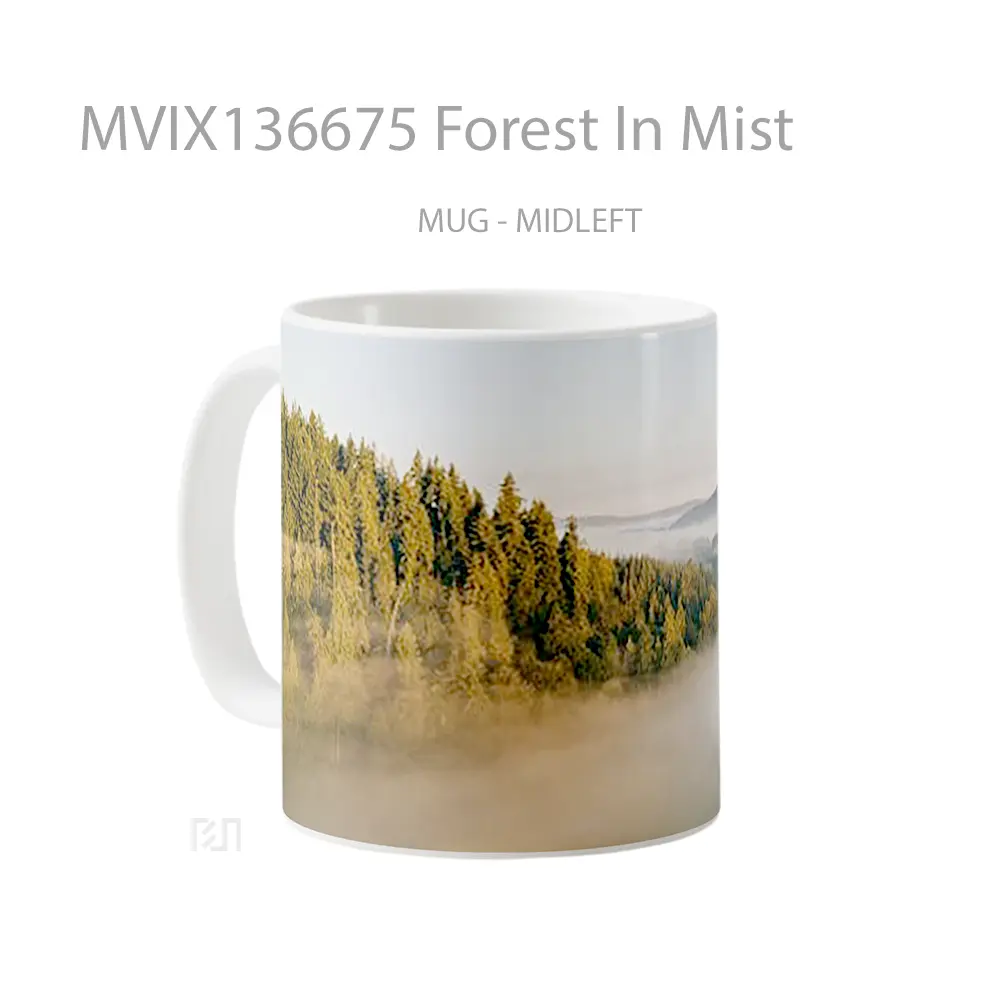 Mug Forest In Mist Gelas Pemandangan Alam - All-side / Desain