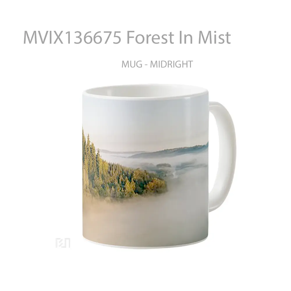 Mug Forest In Mist Gelas Pemandangan Alam - All-side / Desain