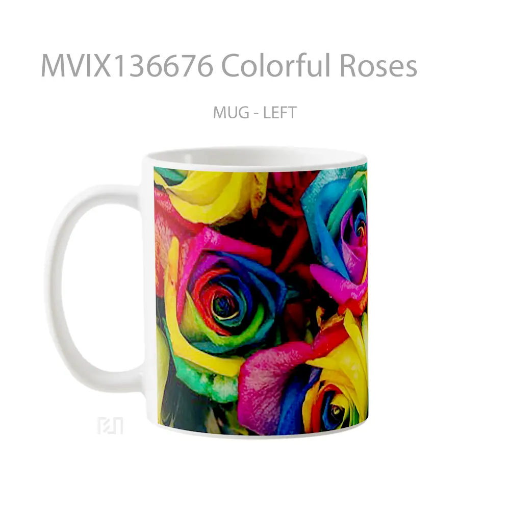 Mug Colorful Roses Gelas Keramik Unik - All-side / Desain