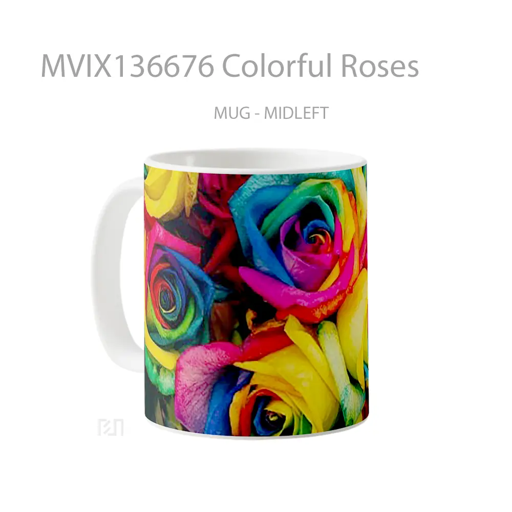Mug Colorful Roses Gelas Keramik Unik - All-side / Desain