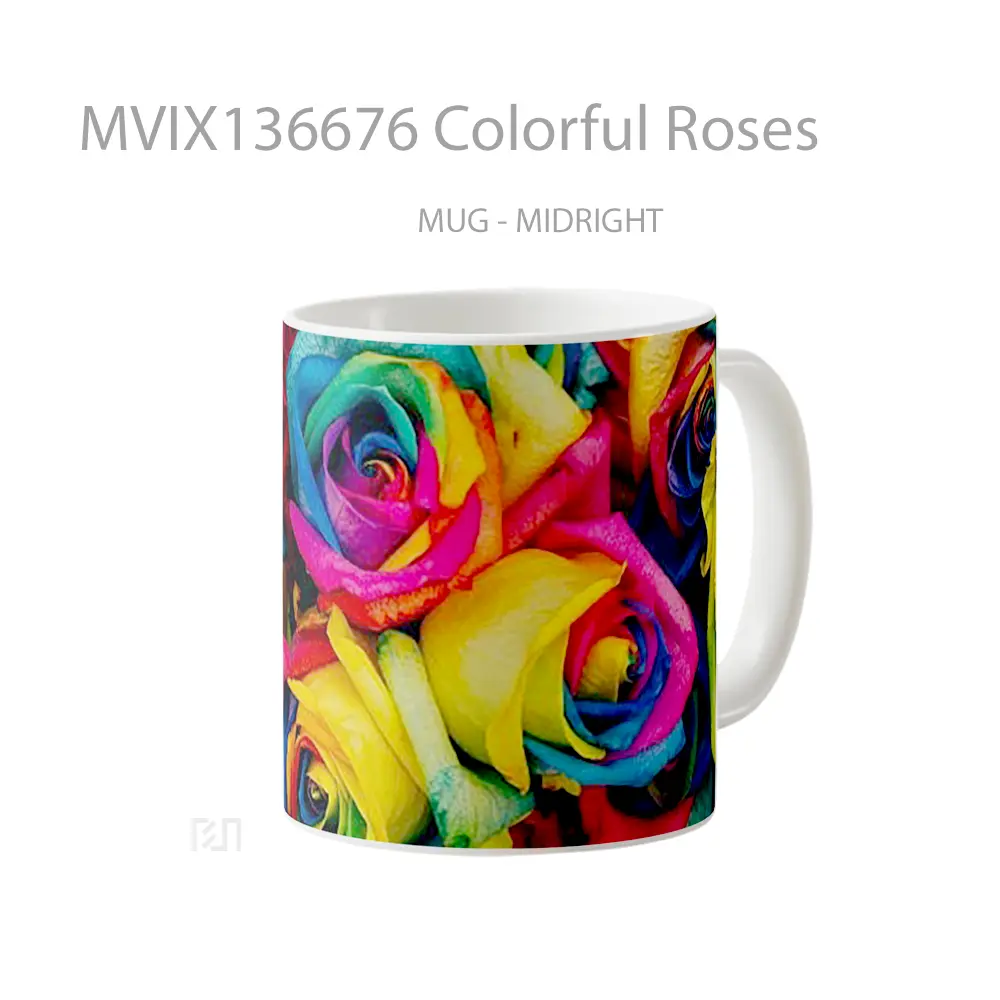 Mug Colorful Roses Gelas Keramik Unik - All-side / Desain
