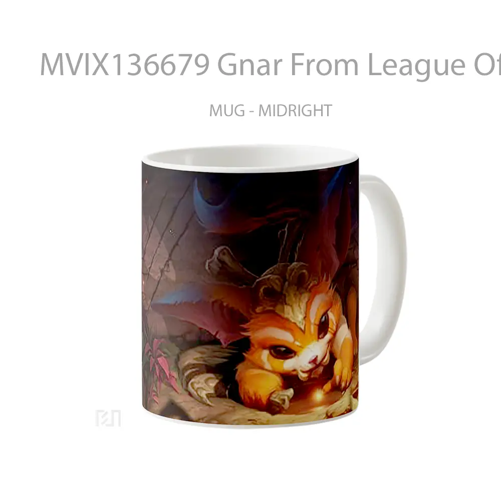 Mug Gnar From League Of Legends Cangkir Gamer - All-side / Desain