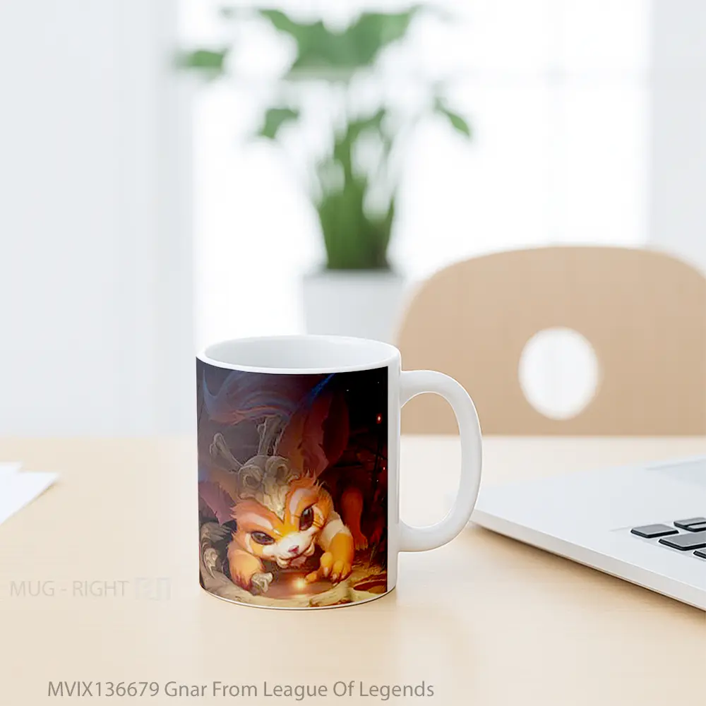 Mug Gnar From League Of Legends Cangkir Gamer - All-side / Desain